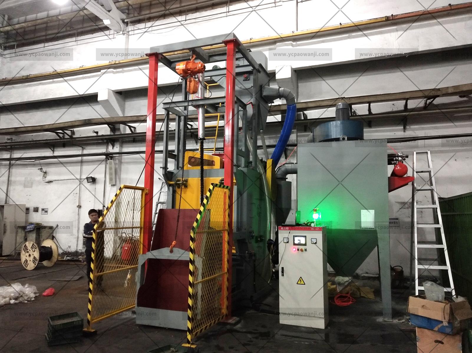 江蘇拋丸機除銹設備 自動上料履帶式拋丸機如實進行上料的