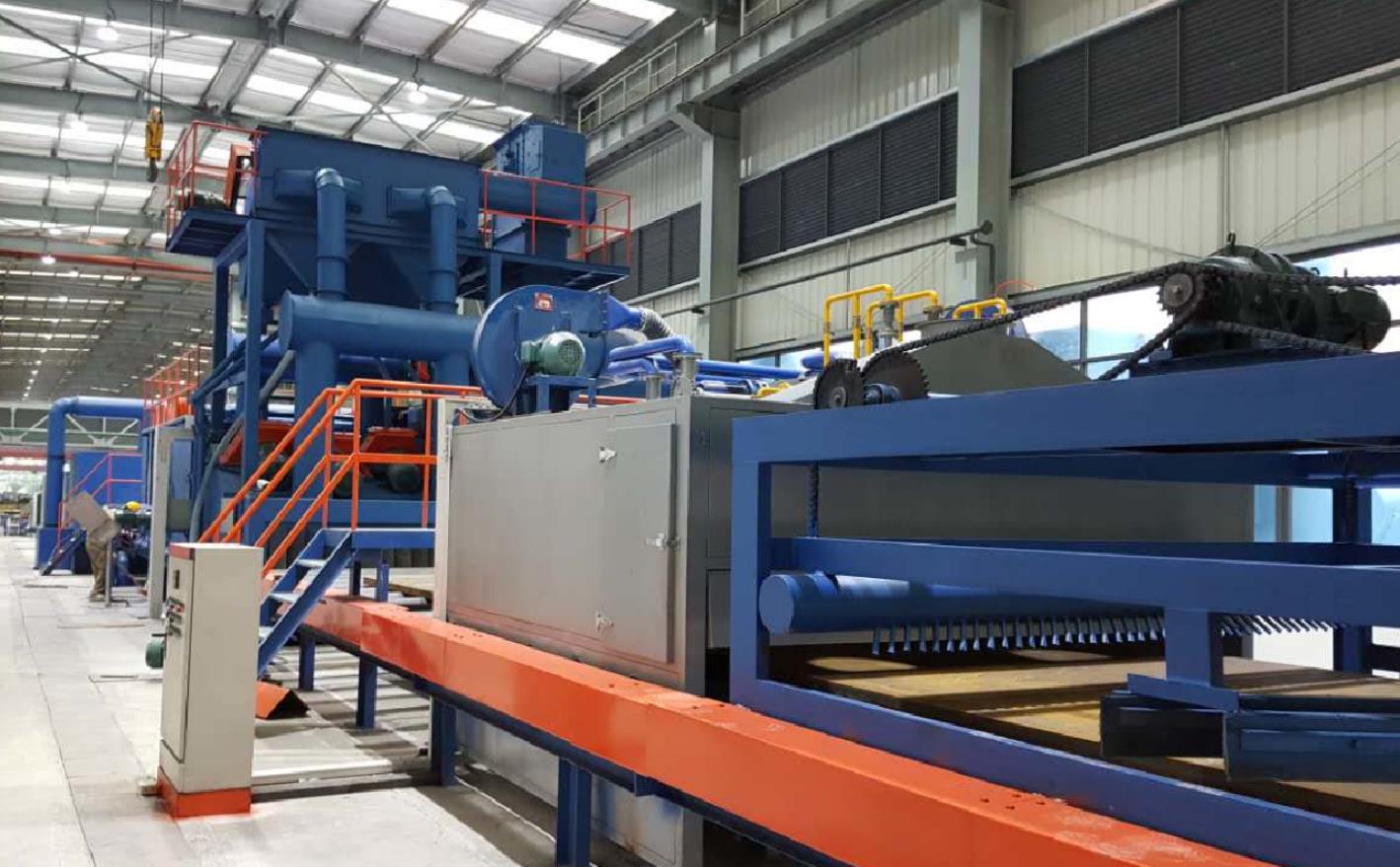 江蘇拋丸機除銹設備 輥道通過式拋丸機可選擇PLC一鍵啟動,無間隙連續通過拋丸打砂